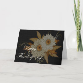 Cartão De Festividades Flores de Outono Mal Visíveis :: Feliz Dia de Ação