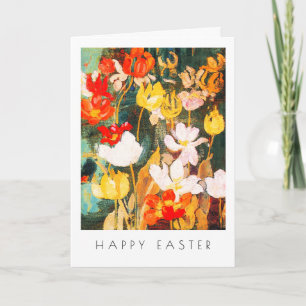 Cartão De Festividades Flores de primavera. Placa de Páscoa Personalizada