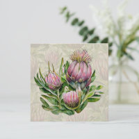 Flores de proteína rosa e verde, OBRIGADO