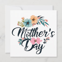 Cartão De Festividades Flores do Centro do Dia das Mães Laranja Água Rosa