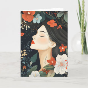 Cartão De Festividades Flores Femininas