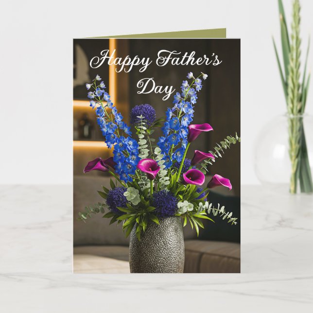 Cartão De Festividades Flores Para Pai (1) (Frente)
