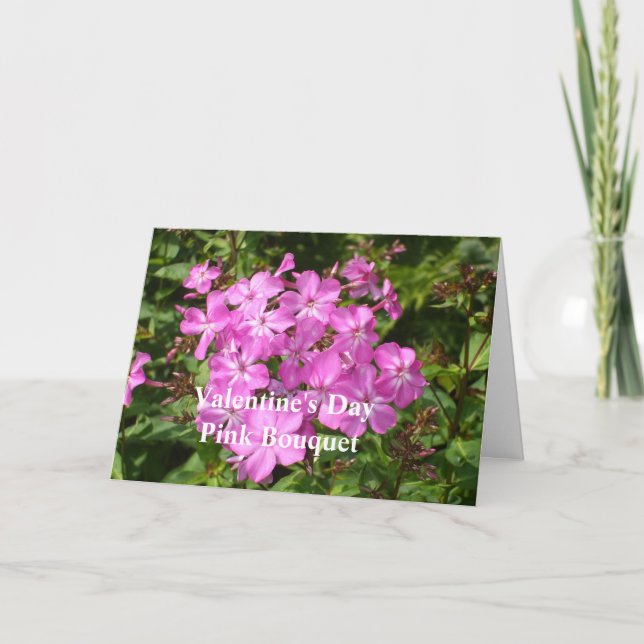 Cartão De Festividades Flores Rosa (Frente)