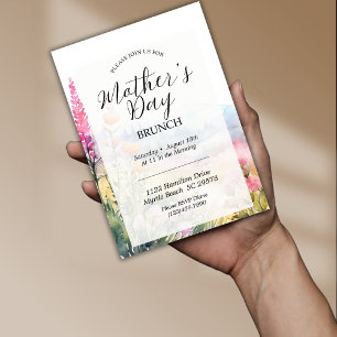 Cartão De Festividades Flores Silvestres Modernas Brunch do Dia das Mães 