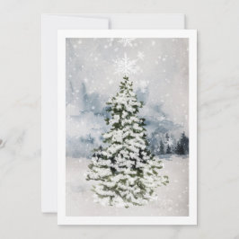 Cartão De Festividades Floresta Cênica Moderna Árvore de Natal Nevada