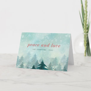 Cartão De Festividades Floresta de Neve de inverno com Aquarela Moderna