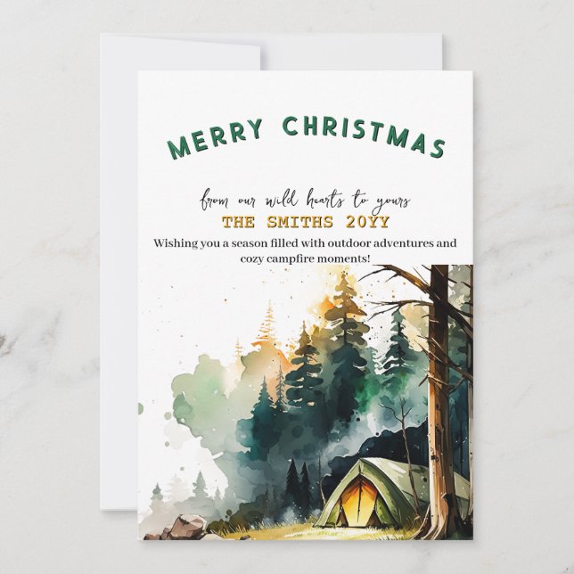 Cartão De Festividades Floresta dos Campos de inverno no Exterior do Nata (Frente)