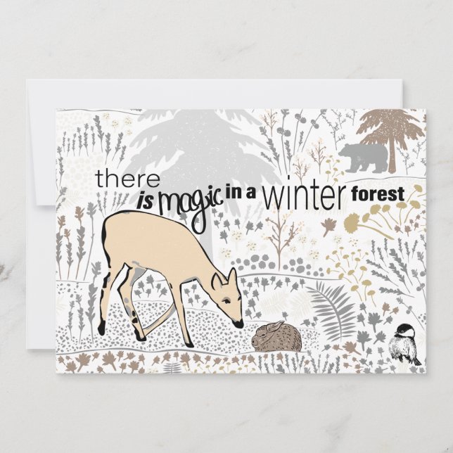Cartão De Festividades Floresta Mágica de Férias (Frente)