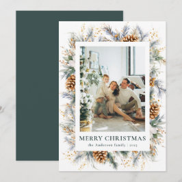 Cartão De Festividades Floresta Negra Botânica Moderna Feliz Natal Feliz