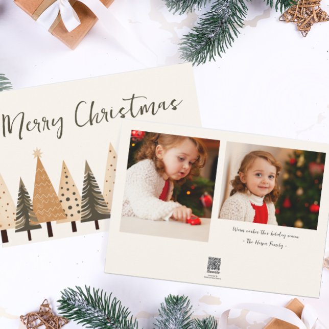 Cartão De Festividades Floresta Nêutrica de Inverno Duas Fotografias de N (Criador carregado)