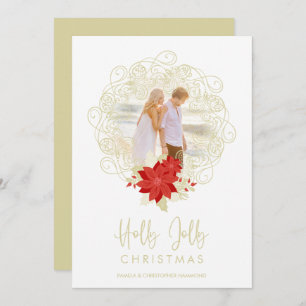 Cartão De Festividades Flourish Ouro Ornament Foto de Natal