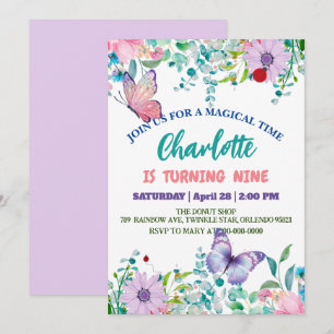 Cartão De Festividades Flower floral da Bolinhas de Ladybug