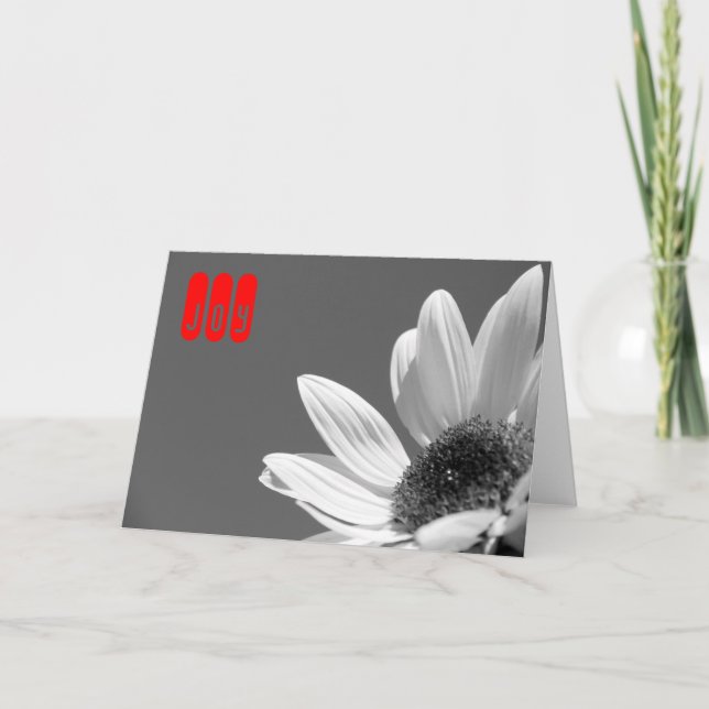 Cartão De Festividades Flower In the Sun (B&W) (Frente)