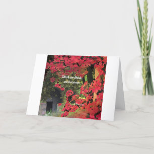 Cartão De Festividades Flowers and wall with a spiritual message