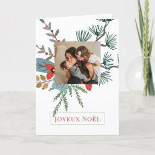 Cartão De Festividades Flowers de Natal Joyeux Noël Foto de Férias