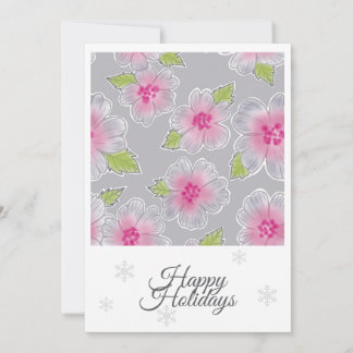Cartão De Festividades Flowers Elegance Happy Holidays Birthday Card