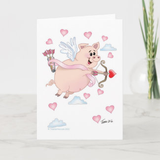 Cartão De Festividades Flyimg Valentine Piggy Card