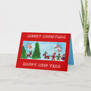 Cartão De Festividades Flying Pigs Search for the Perfect TreeCard