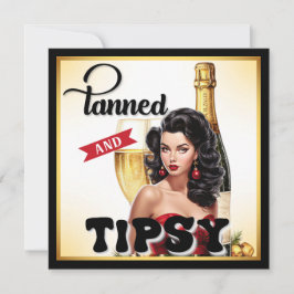 Cartão De Festividades Fofa, Bronzeada e Alegrete Pin-up