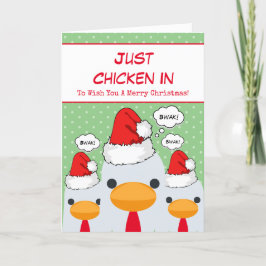 Cartão De Festividades Fofa Divertida Só Frango No Natal Alegre