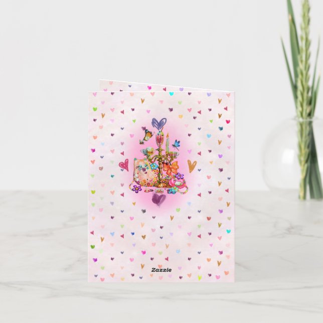 Cartão De Festividades Fofa Pastel (Verso)