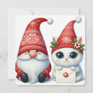 Cartão De Festividades Fofo Simples Vermelho Bege Minimalista