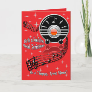 Cartão De Festividades Fogueira do Natal - Art Deco Radio (Personalizado)
