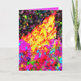 Cartão De Festividades Fogueira Holi com tinta e faíscas