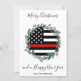 Cartão De Festividades Fogueiro Thin Red Line Wreath