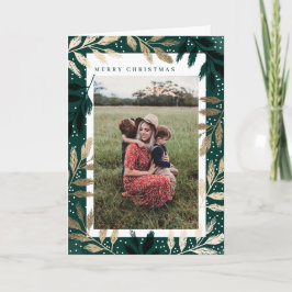 Cartão De Festividades Foil Branches Feliz Feriado de Foto de Natal