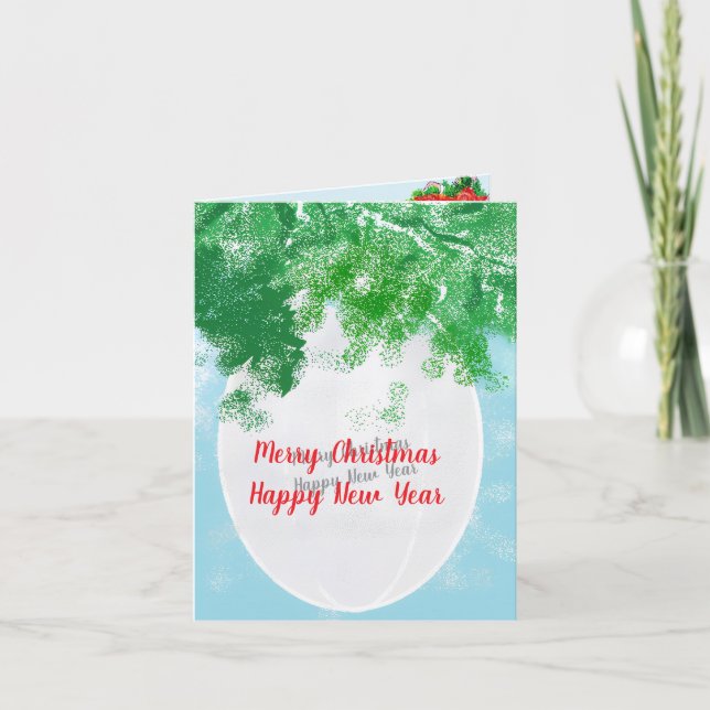 Cartão De Festividades Folded Holiday Card : Christmas & New Years . (Frente)