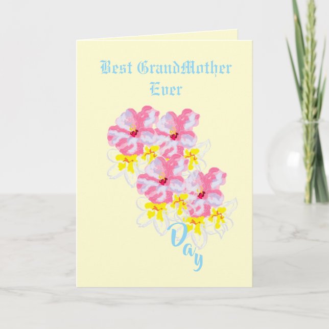 Cartão De Festividades Folded Holiday Card  : Happy Grandmother's Day (Frente)