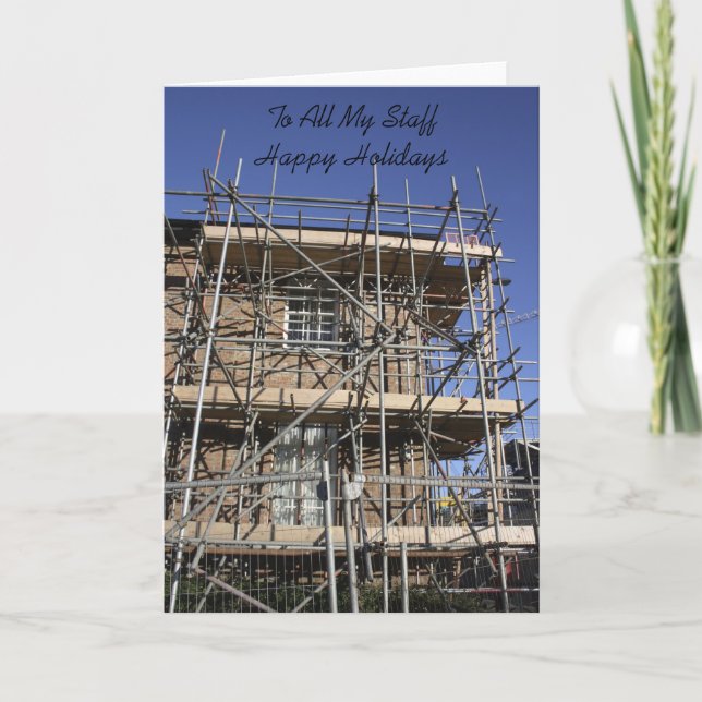 Cartão De Festividades Folha De Férias Felizes Para Todos Os Meus Funcion (Frente)