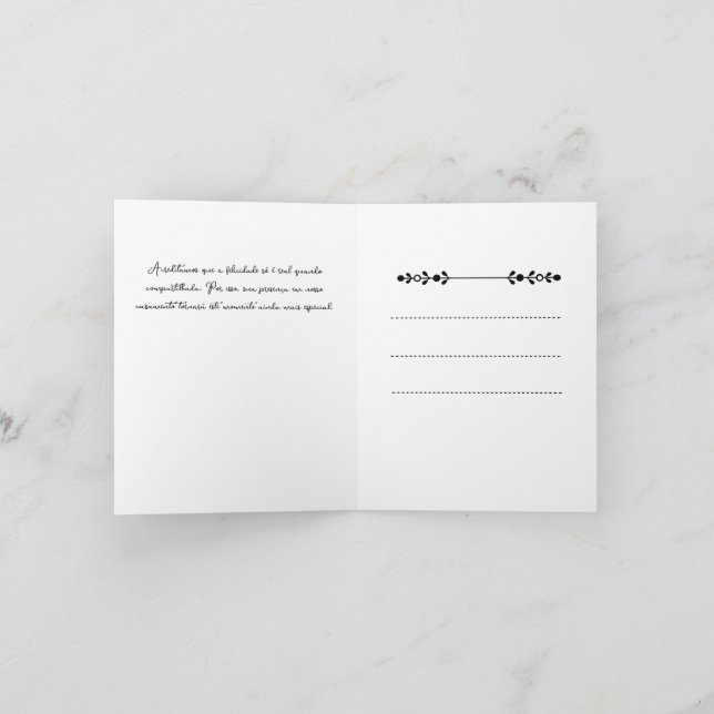 Cartão de Festividades Folha Dupla casamento (Interior)