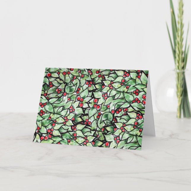 Cartão De Festividades Folha festiva Pasta aqueca de Natal (Frente)