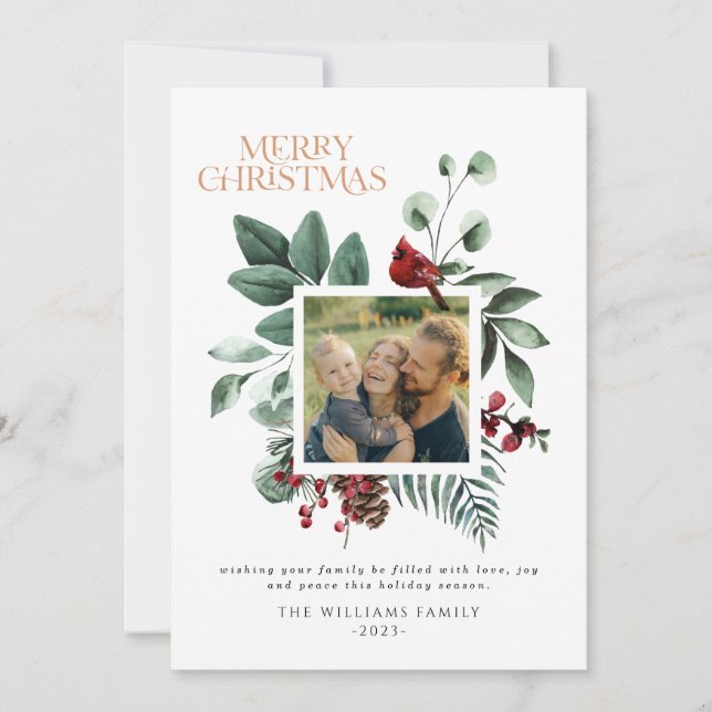 Cartão De Festividades Folhagem 1 da Praça Botânica do Natal Moderno (Frente)