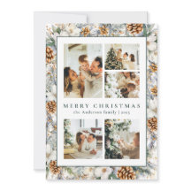 Folhagem Botânica da Aquarela Natal Elegante