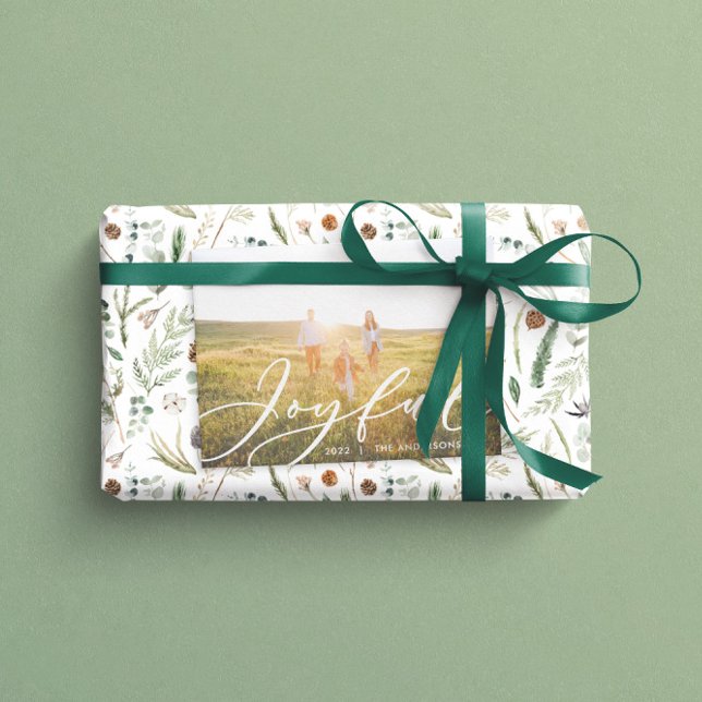 Cartão De Festividades Folhagem mínima moderna 1 fotografo holi elegante (Criador carregado)