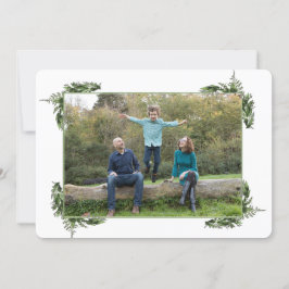 Cartão De Festividades Folhagem Verde de Ano Novo Joyful