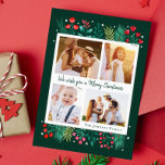 Cartão De Festividades Folhagem Watercolor de Colagem de Fotos da Família<br><div class="desc">Este cartão de Natal da família apresenta uma charmosa folhagem botânica a aquarela e fotos carinhosas, capturando o calor e a união da época de férias em um design elegante. Compartilhe-o com os entes queridos para transmitir o amor e a unidade que definem a sua família durante este período especial....</div>