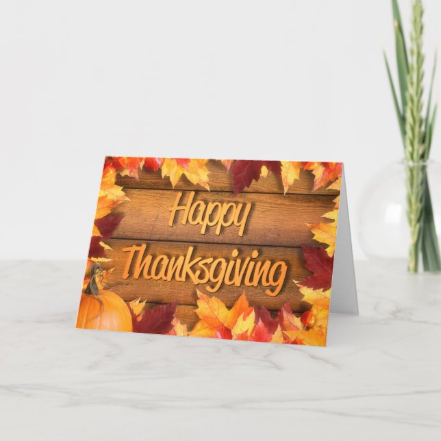 Cartão De Festividades Folhas de Ação de Graças (Frente)