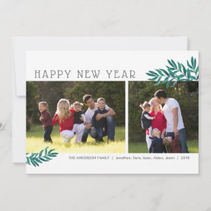 Cartão De Festividades Folhas de Aquarela Feliz ano novo 2 Foto