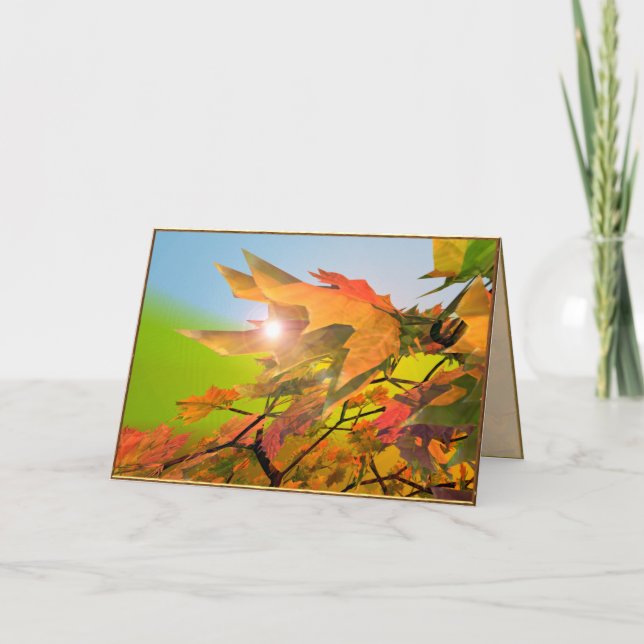 Cartão De Festividades Folhas de Mapeamento de outono de feliz (Frente)