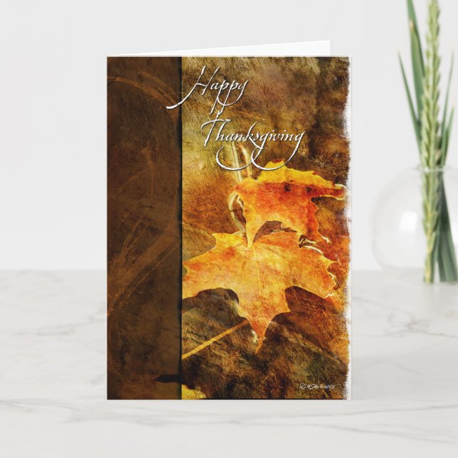 Cartão De Festividades Folhas de outono-Vintage (Frente)