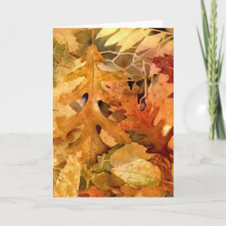 Cartão De Festividades Folhas do outono do ouro-399