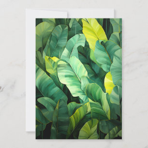 Cartão De Festividades Folhas Tropicais Abstrato Botânico Selva Natureza