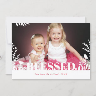 Cartão De Festividades FOLIAGEM BOTÂNICA NATAL DE NATAL, folhas desenhada