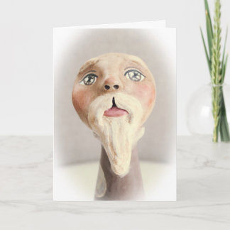 Cartão De Festividades Folk Art Santa Christmas Card