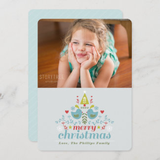 Cartão De Festividades Folk Natal Cheer Photo Holiday Card