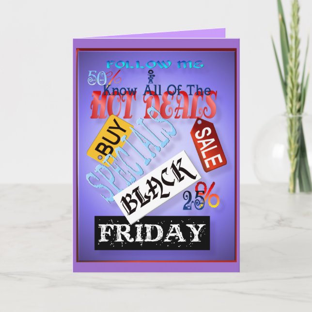 Cartão De Festividades Follow Me-Black Friday Card (Frente)